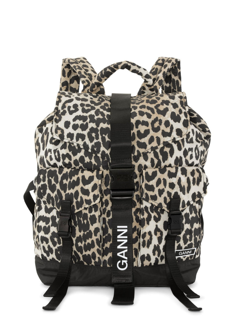 Recycled Tech Backpack in Leopard