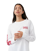 Layered Long Sleeve T-Shirt in Bright White