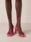 Bellini Leather Sandals in Neon Magenta
