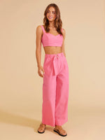 Kalani Belted Pant In Pink