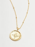 Compass Coin Necklace in Gold