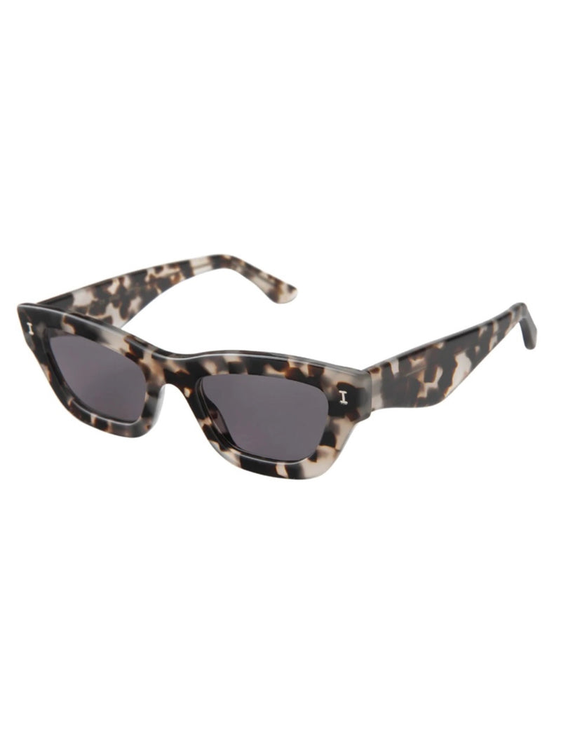 Donna Sunglasses in White Tortoise w/Grey Lenses