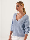 Elliot V-Neck Knit Sweater in Spectrum