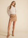 Jolene Cable Knit Ball Jumper in Oatmeal