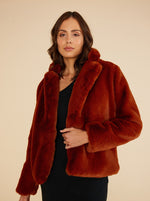 Anya Faux Fur Jacket in Ginger