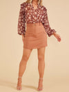 Dylan Belted Mini Skirt In Amber