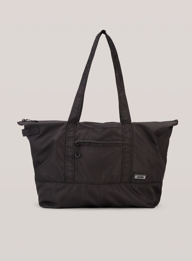Recycled Tech Packable Tote in Black