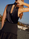 Danielle Mock Neck Tank in Black