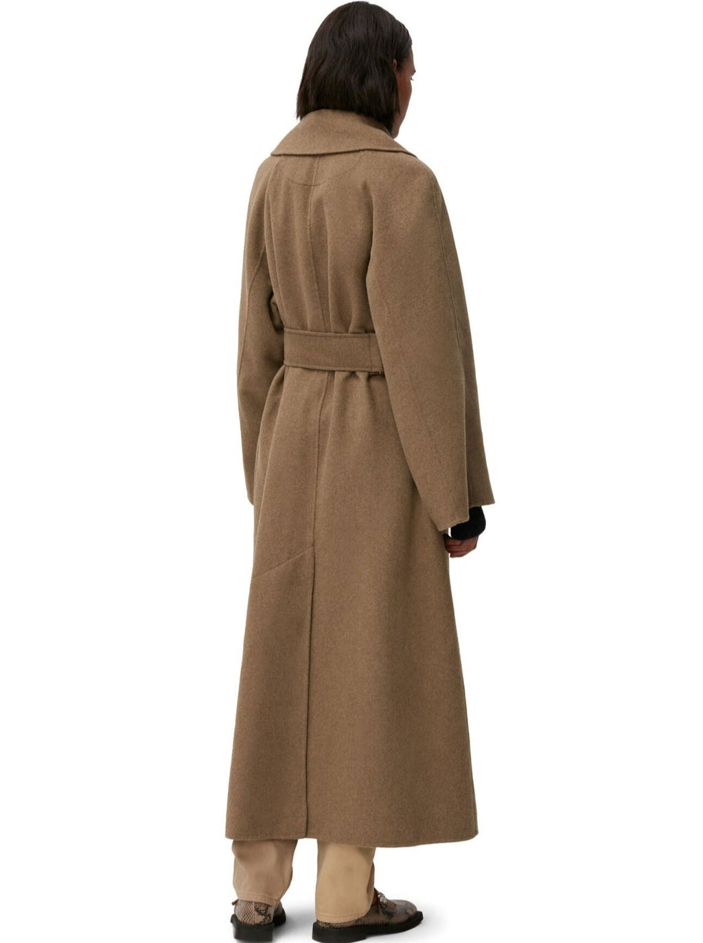 Long Wool Coat in Petrified Oak