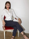 Felix Split Hem Pant in Navy