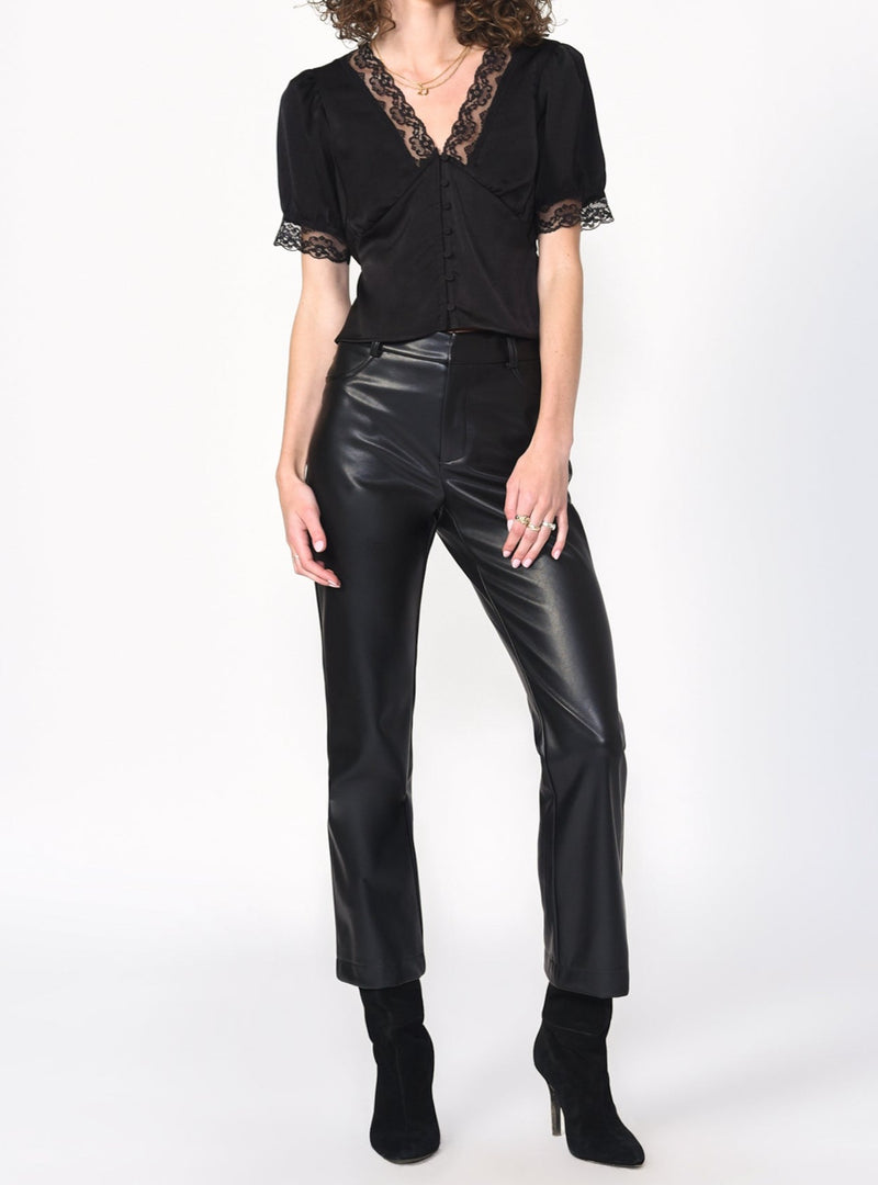 Paz Vegan Leather Pant in Black