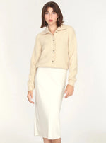 Pauline Button Front Sweater in Cream