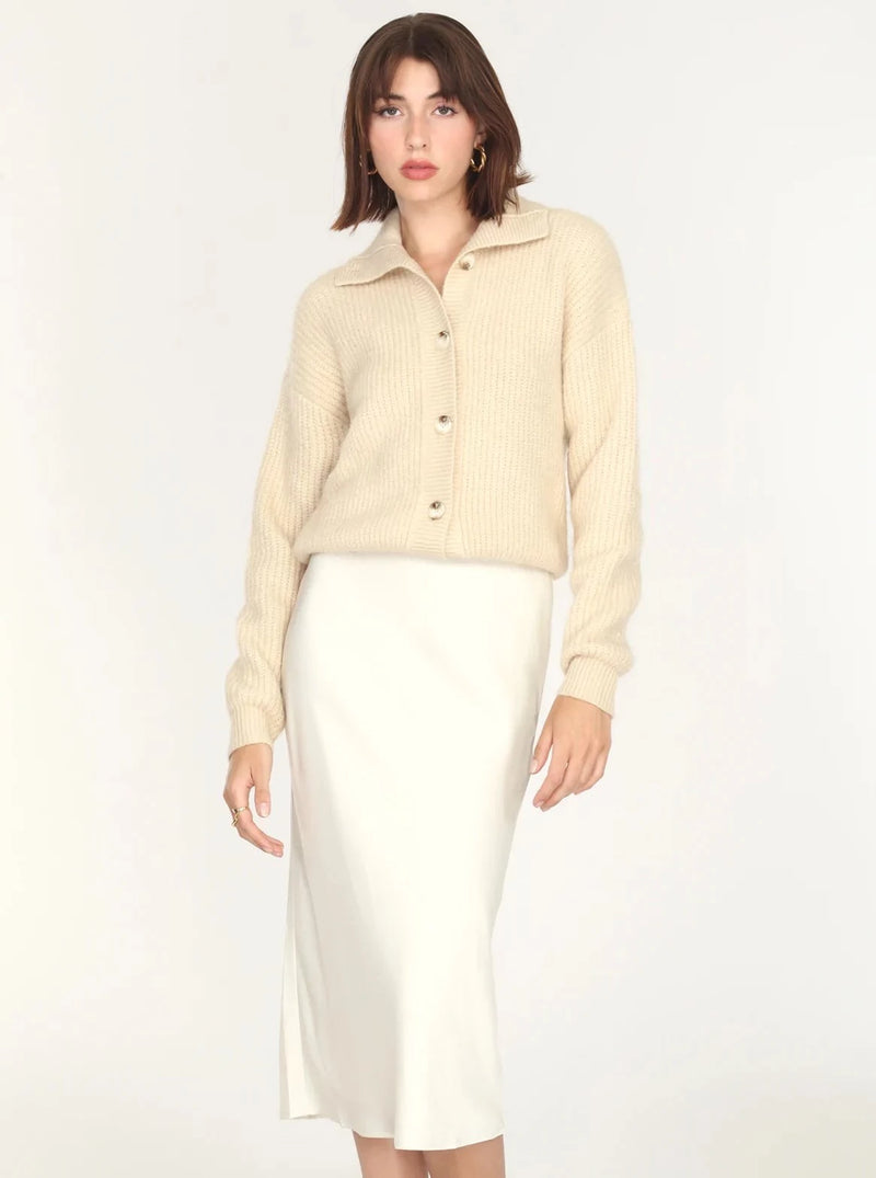 Pauline Button Front Sweater in Cream
