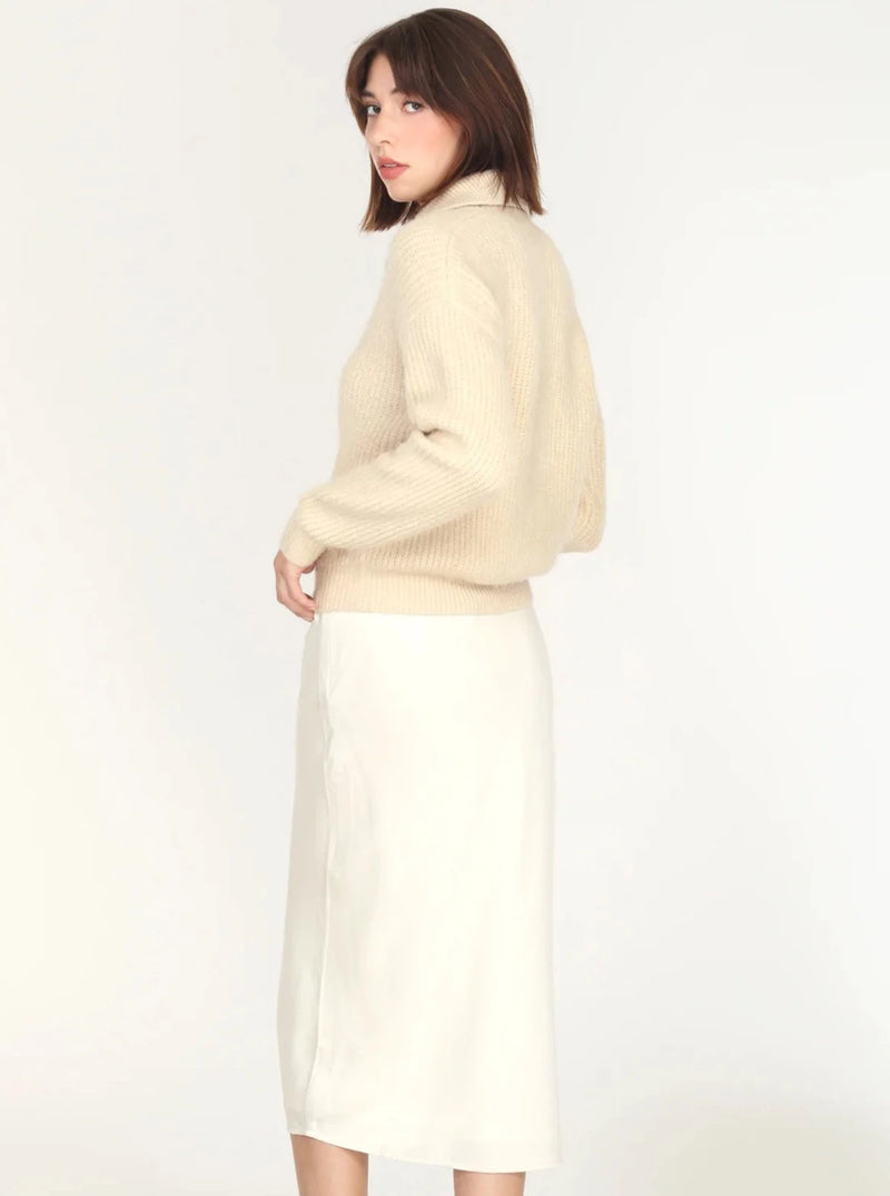 Pauline Button Front Sweater in Cream