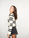 Luca Striped Sweater in Ivory/Black