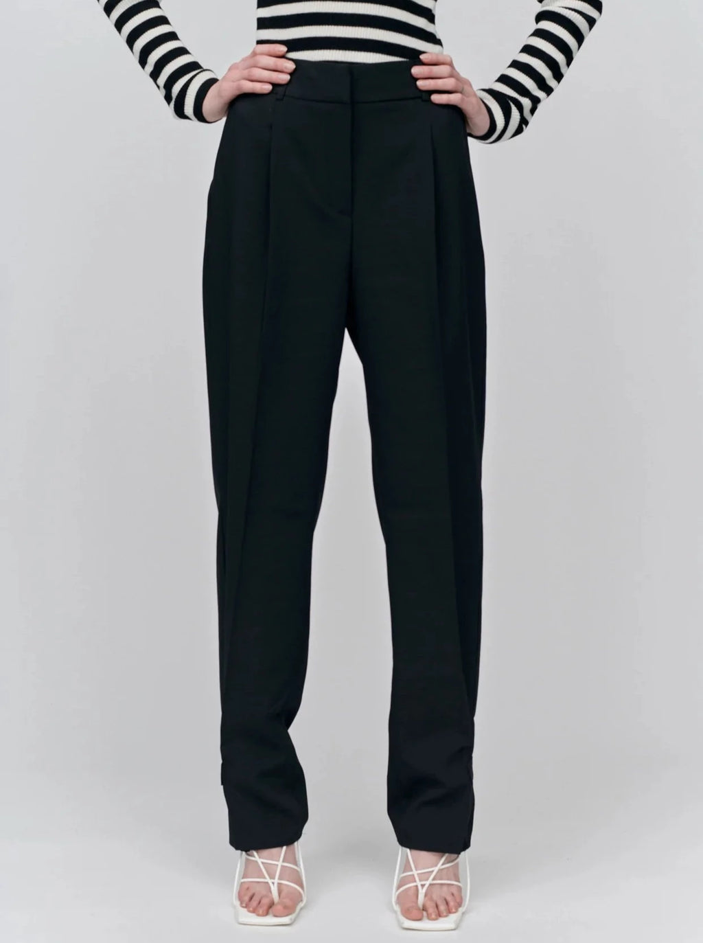 Logan Black Luxury Wool Blend Tuxedo Pants –