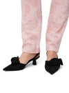Soft Bow Kitten Heel Slingback Pumps in Black