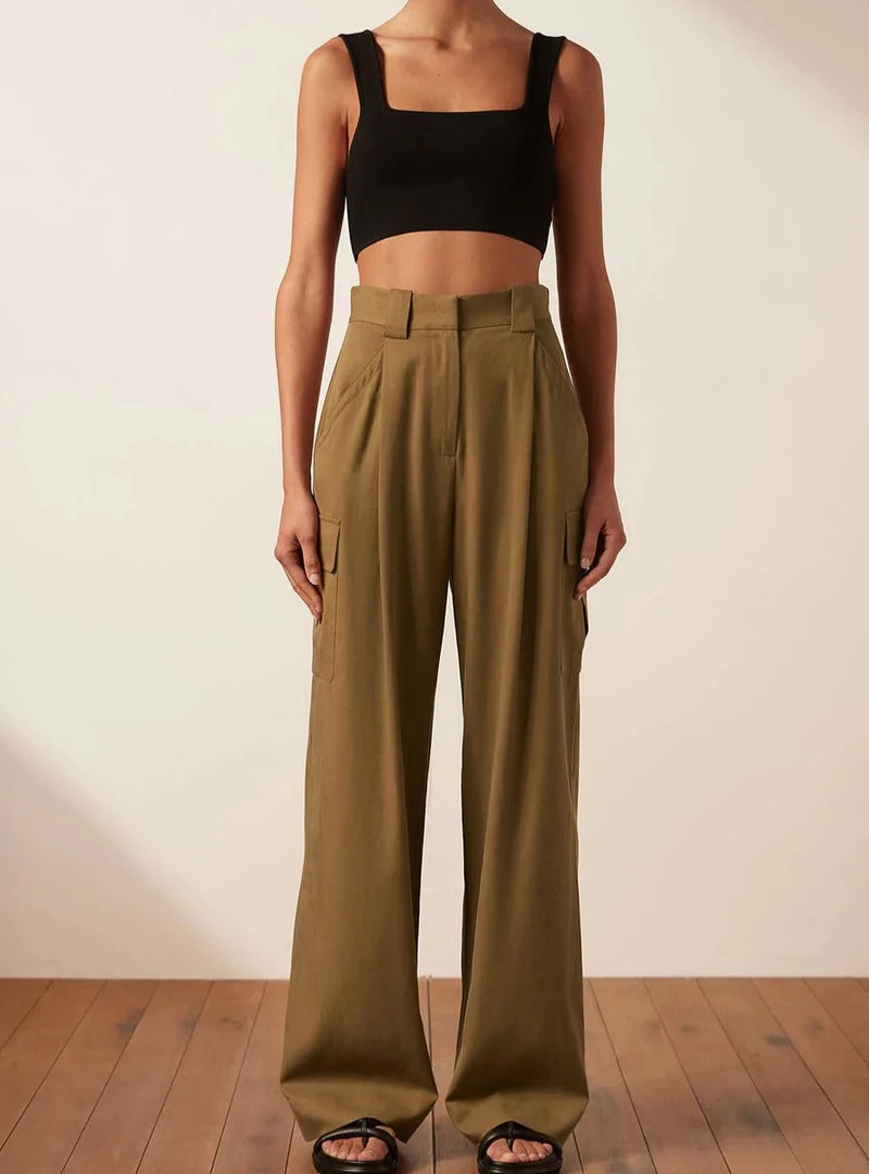 Utility Relaxed Pant in Tapenade