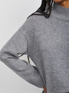 Sasha Mock Neck Cashmere Sweater in Heather Grey