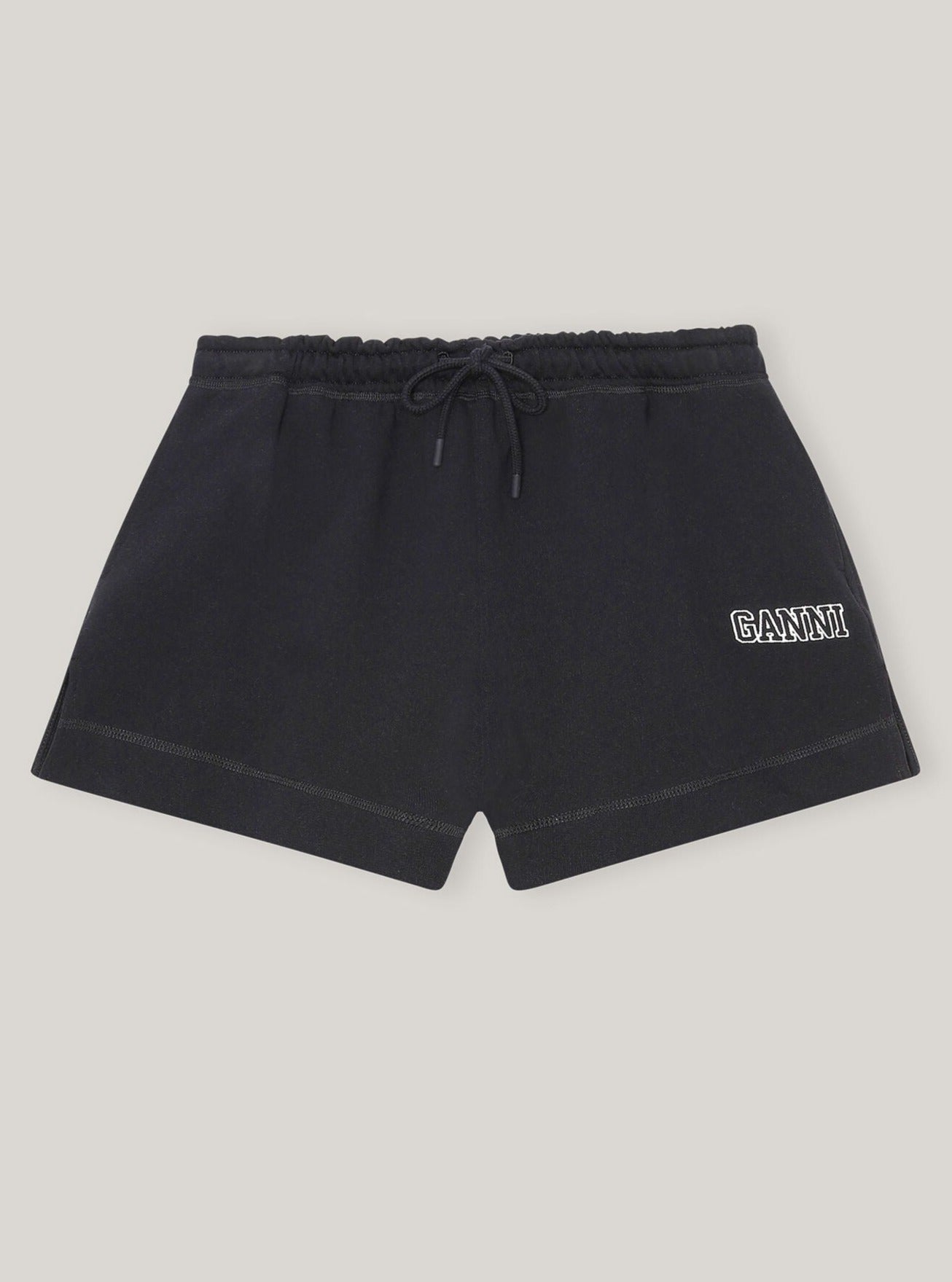 ショートパンツ Ganni Software Isoli Drawstring Shorts Egglet T2924135 T2924 Software Isoli Drawstring Shorts in Black – Shades of Grey