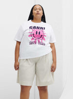 Love Club Tee in Bright White Pink