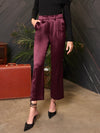 Glenda Satin Trousers in Bloodstone