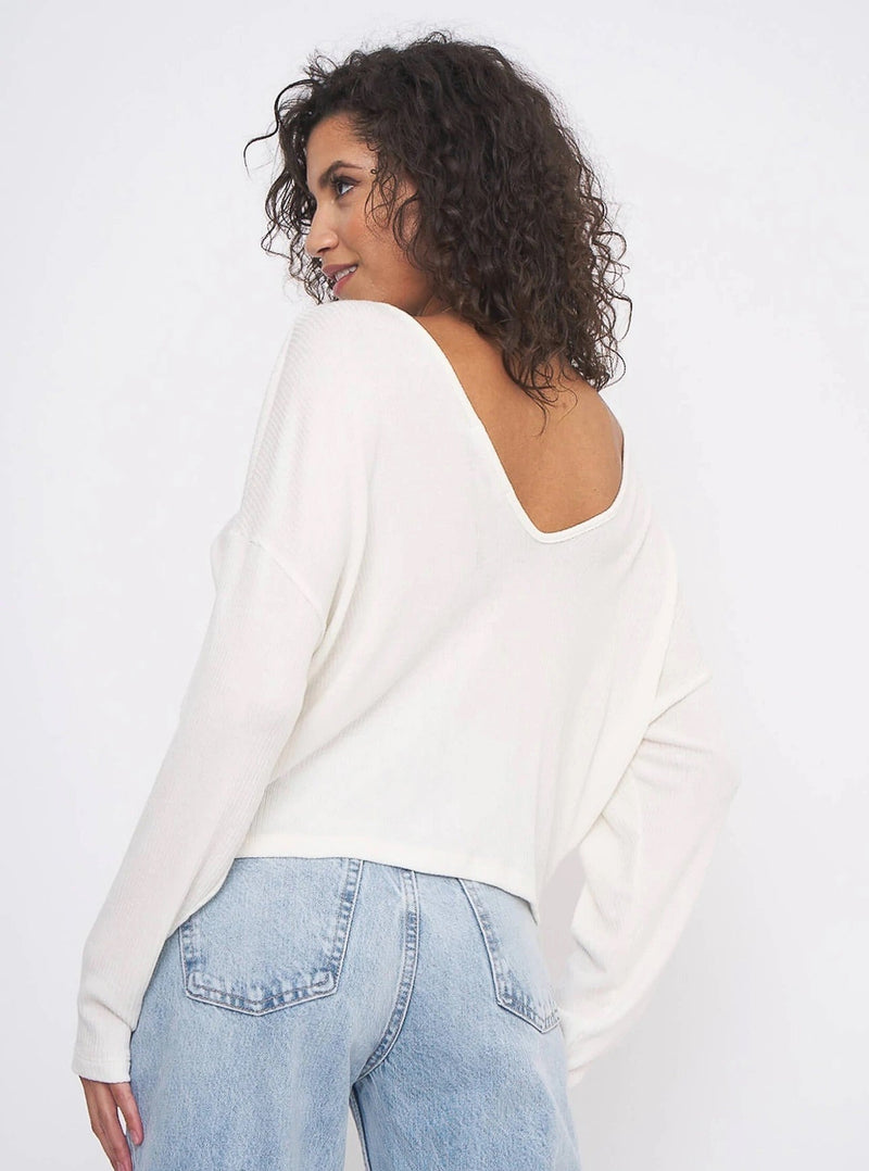 As If Ruched Slouchy Top in Ivory