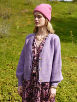 Wilma Drop Shoulder Cardigan in Lavender