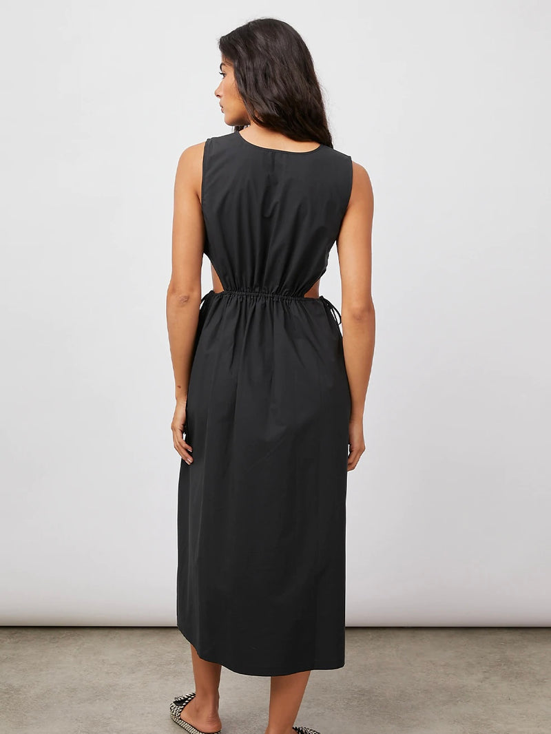 Yvette Poplin Dress in Black