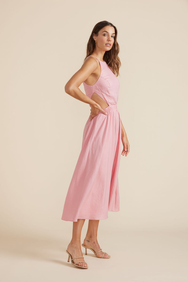 Peyton Midi Dress in Pink