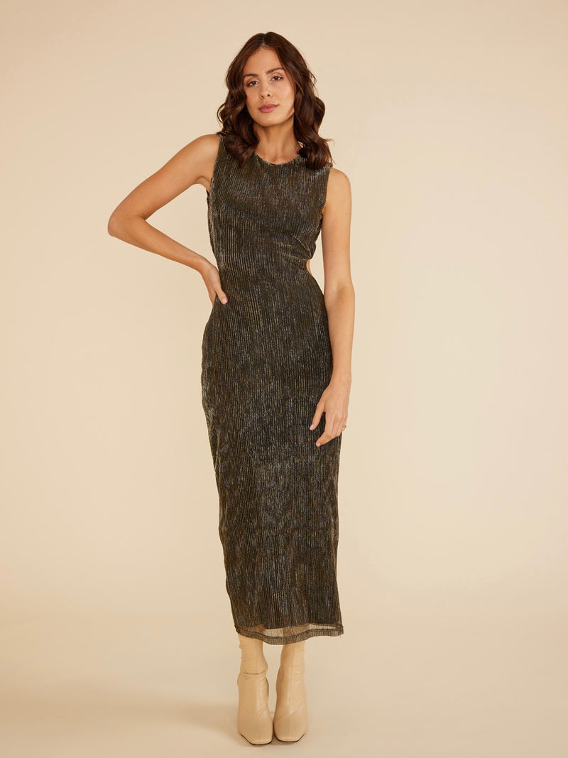 Emory Midi Dress in Gold