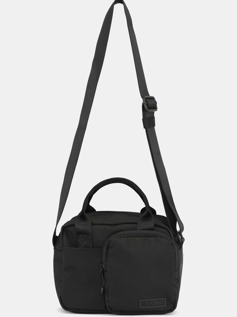 Recycled Tech Festival Top Handle Bag in Black