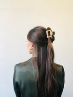 Square 2 Tone Hair Claw in Black/Brown
