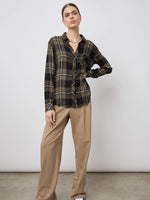 Hunter Shirt in Black Olive Ivory
