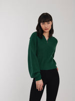 Joel Quarter Zip Sweater in Pine