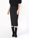 Athena Bias Cut Midi Skirt in Black