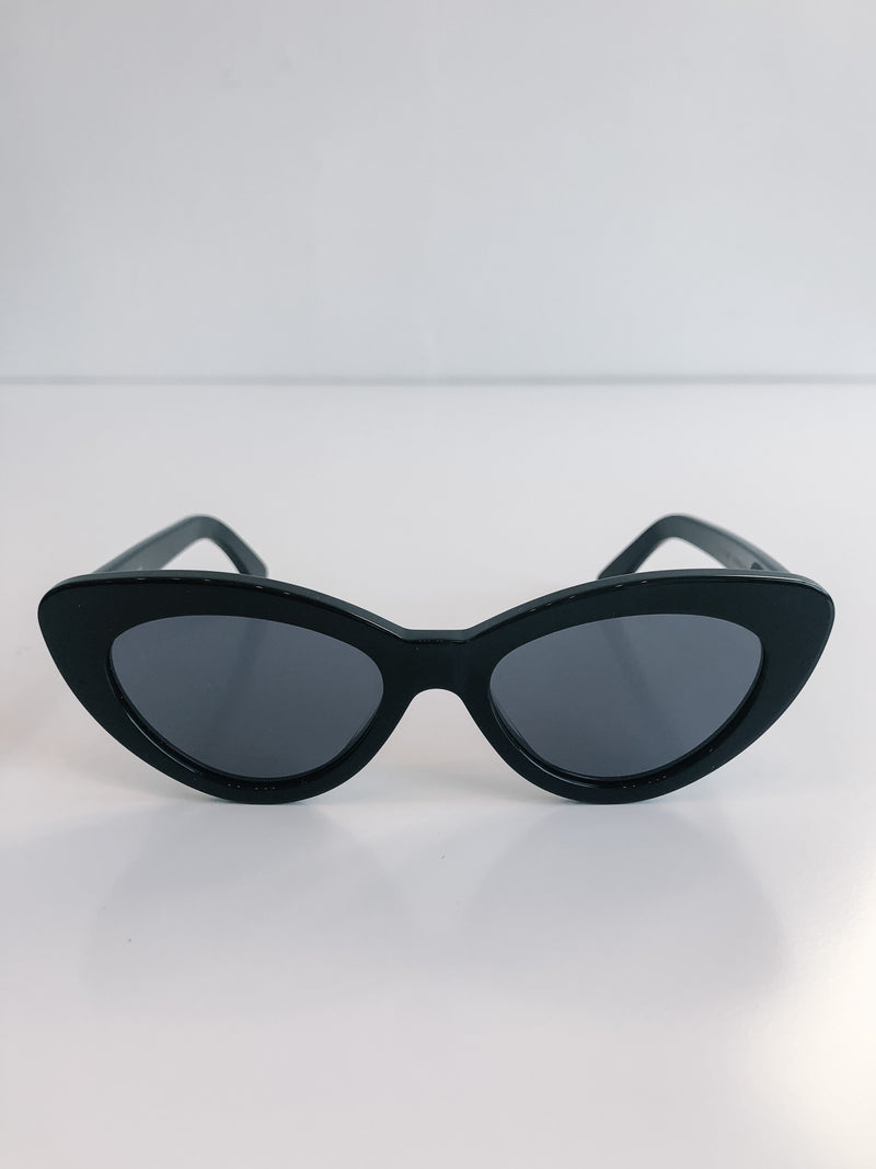 Pamela Sunglasses in Black w/Flat Grey Lenses