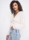As If Ruched Slouchy Top in Ivory