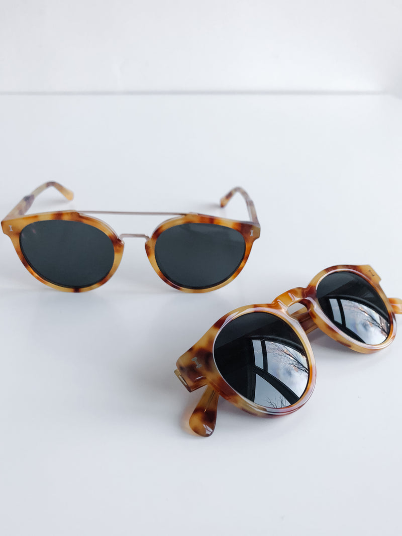 Puglia in Amber/Rose Gold w/ Flat Grey Lenses