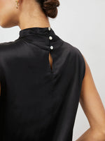 Kaleen Cowl Mock Neck Tank in Black