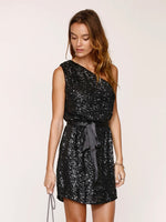 Sigrid Sequins Dress in Black