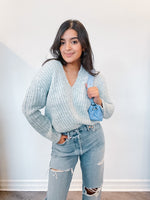 Grace Chunky V Neck in Sea Breeze