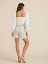 Adelyn Tailored Shorts in Natural