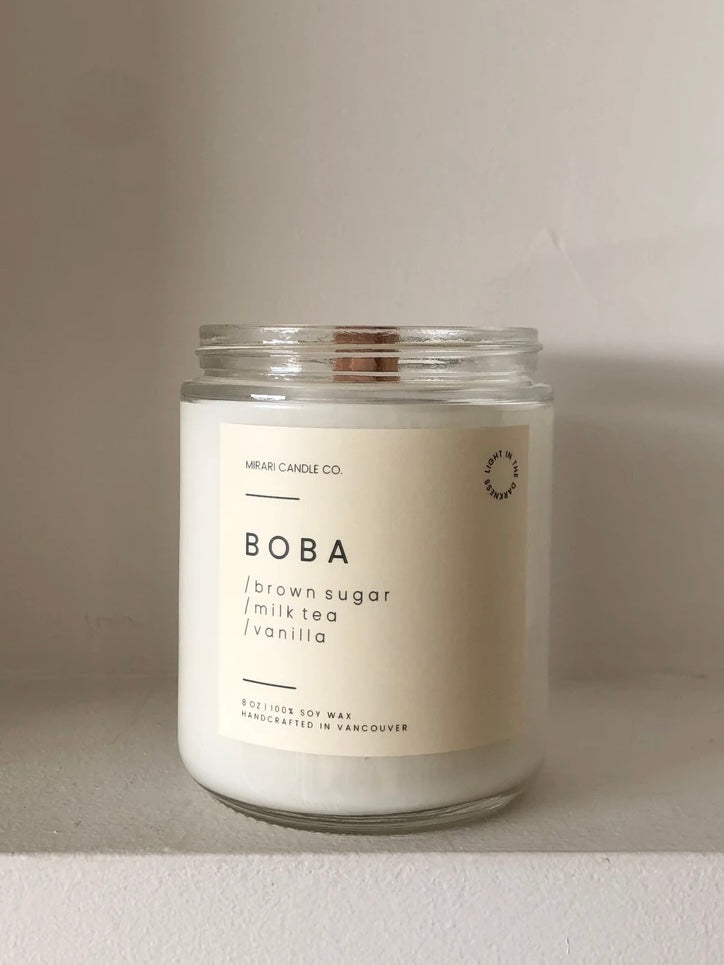 Boba 8oz Candle | Brown Sugar + Milk Tea + Vanilla