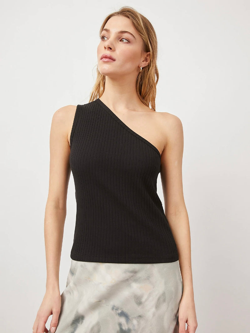 Esti One Shoulder Ribbed Top