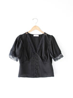 Claudia Lace Blouse in Black