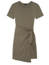 Edie Tie Waist T-shirt Dress in Canteen