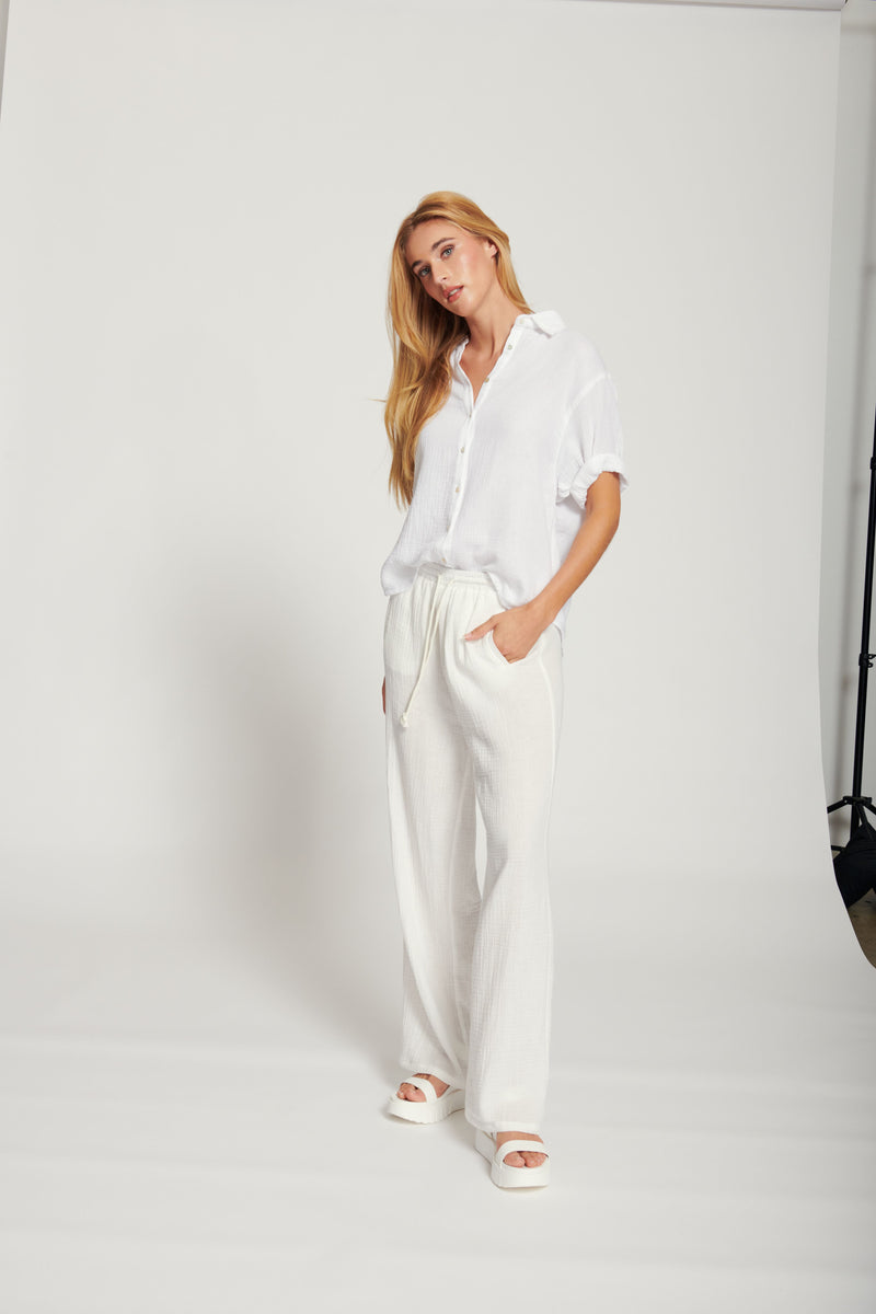 Zosia Button Up in Chalk