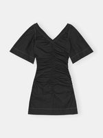 Ruched Mini Dress in Black