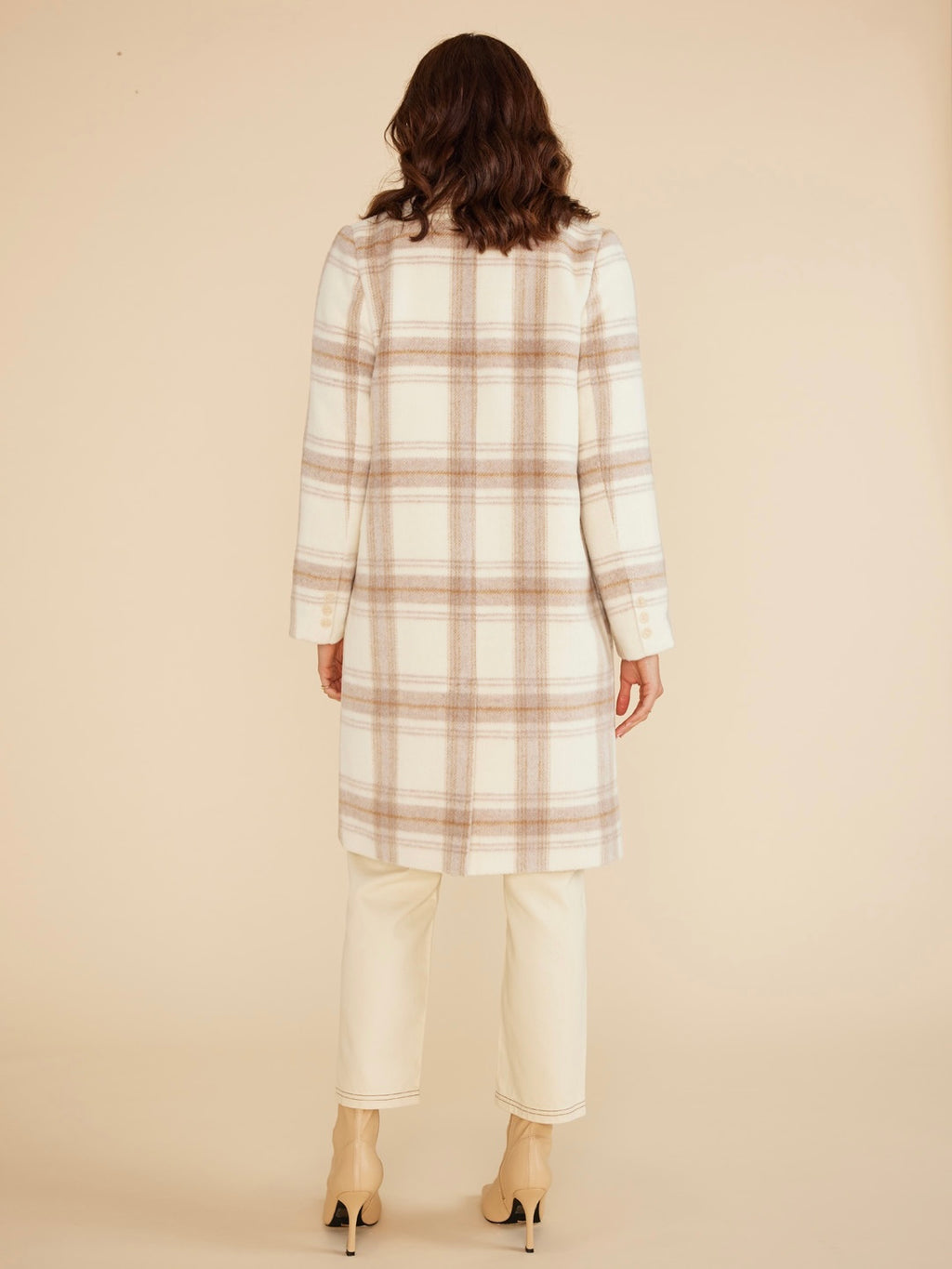 Iris Plaid Coat in Cream